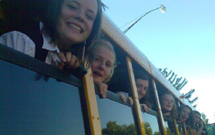 Children in school bus