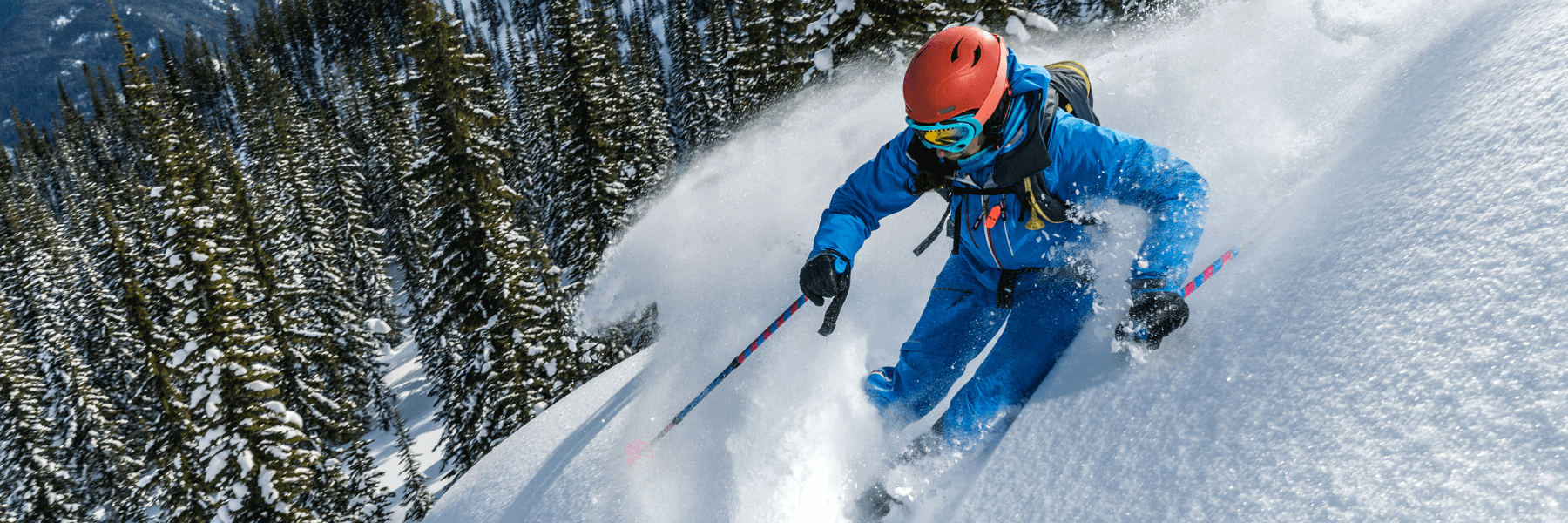 a skier going down a slope in Sun Valley Idaho