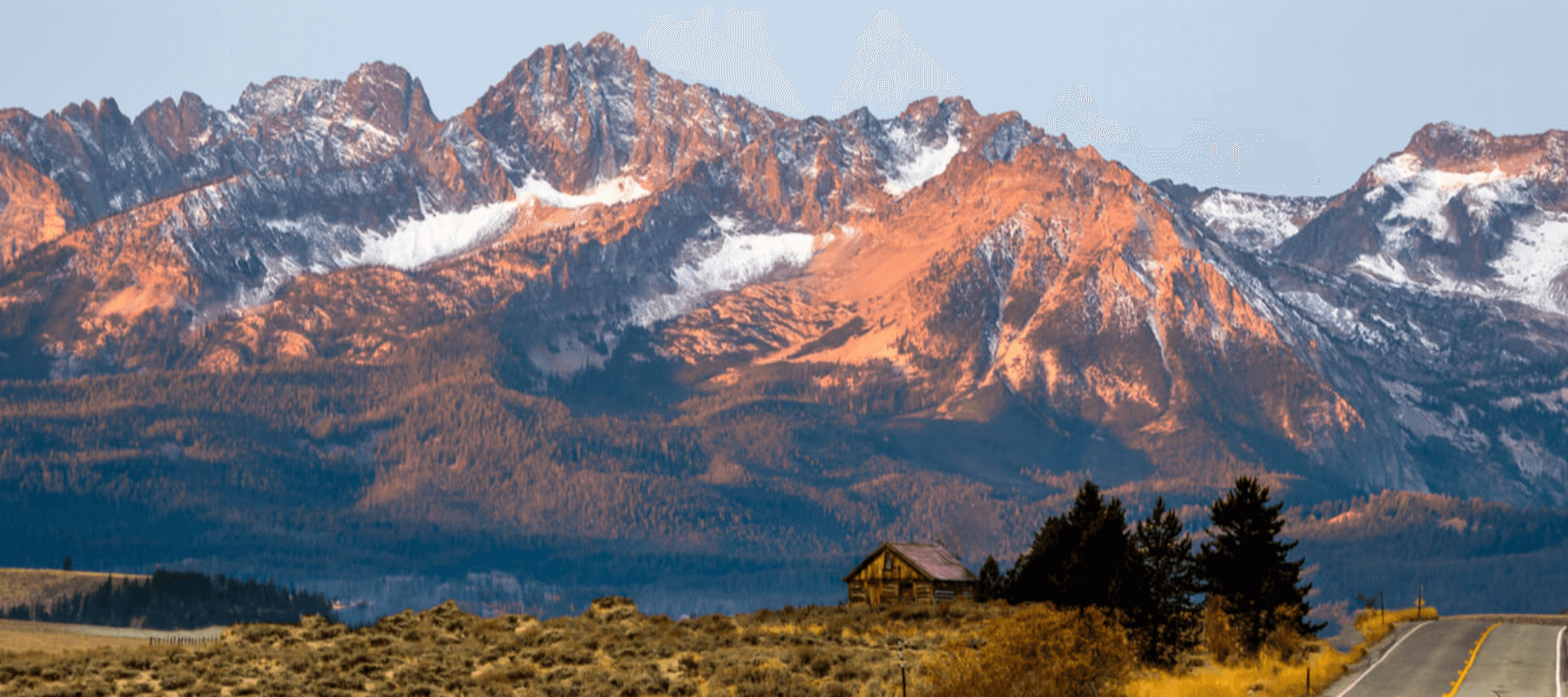 Sun Valley, Idaho mountain range at sunrise