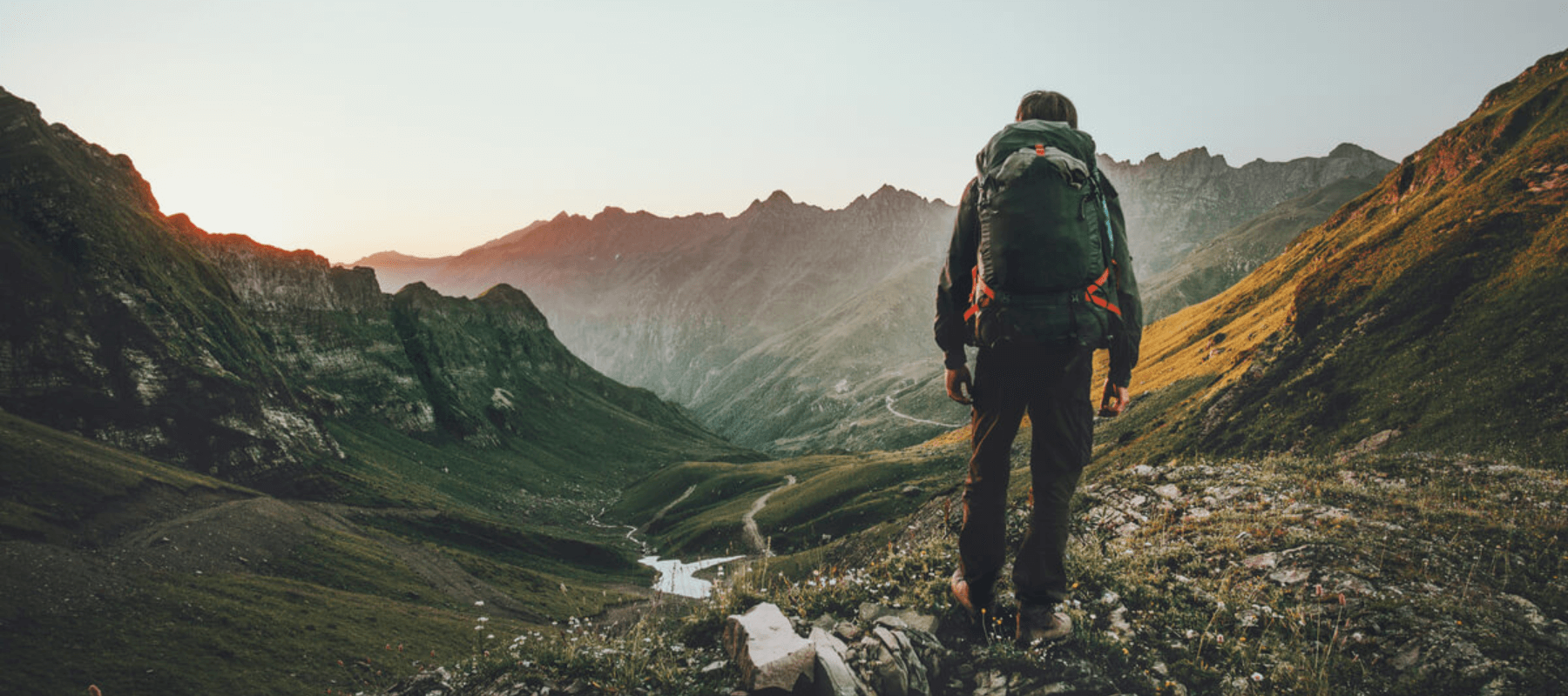 hiking in the mountains