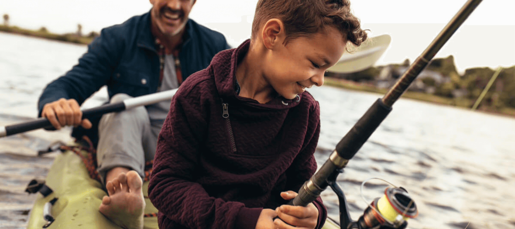 father and son fishing