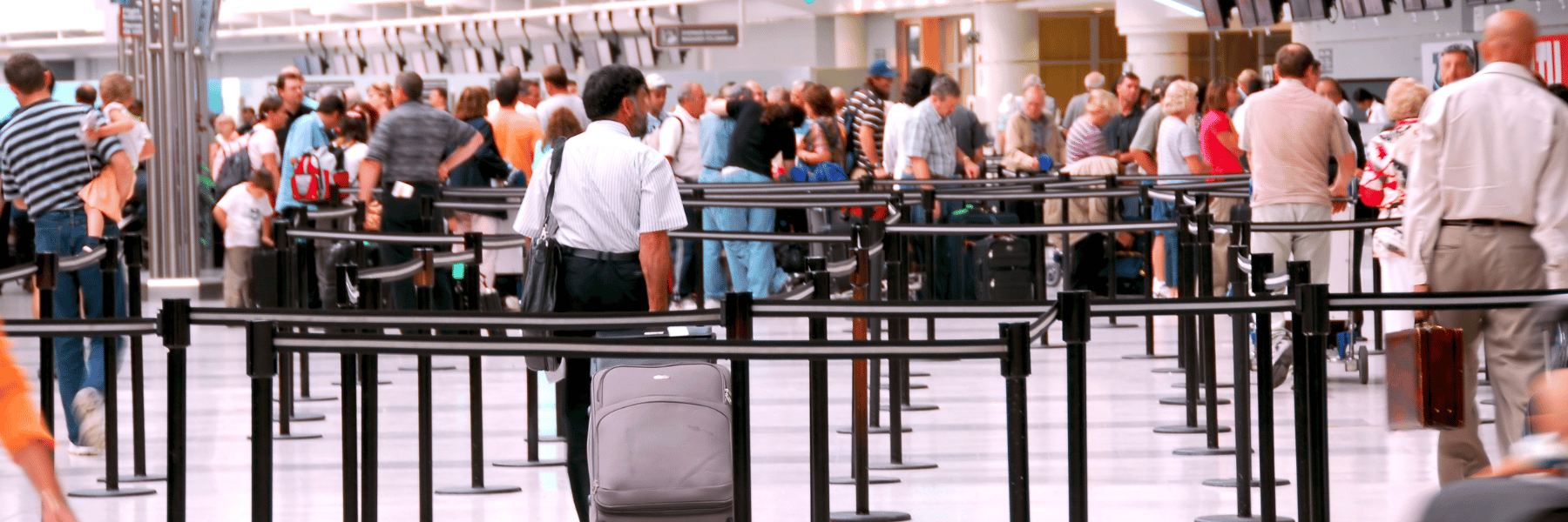 waiting in line at the airport