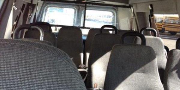  inside of Caldwell Transportation Company shuttle van