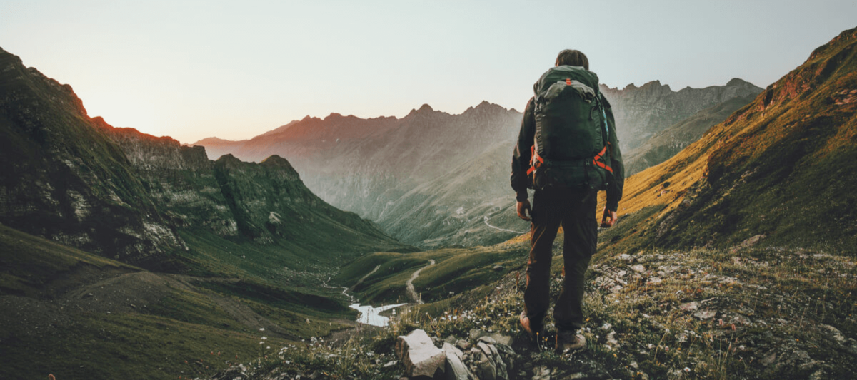 hiking in the mountains