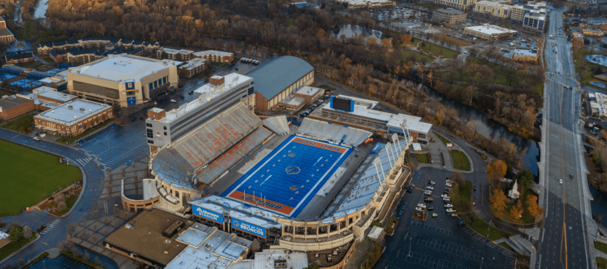 Aerial view of Boise State University